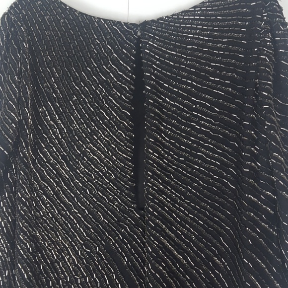 MNG (Mango) Beaded Black SZ L Midi Dress - Picture 4 of 5